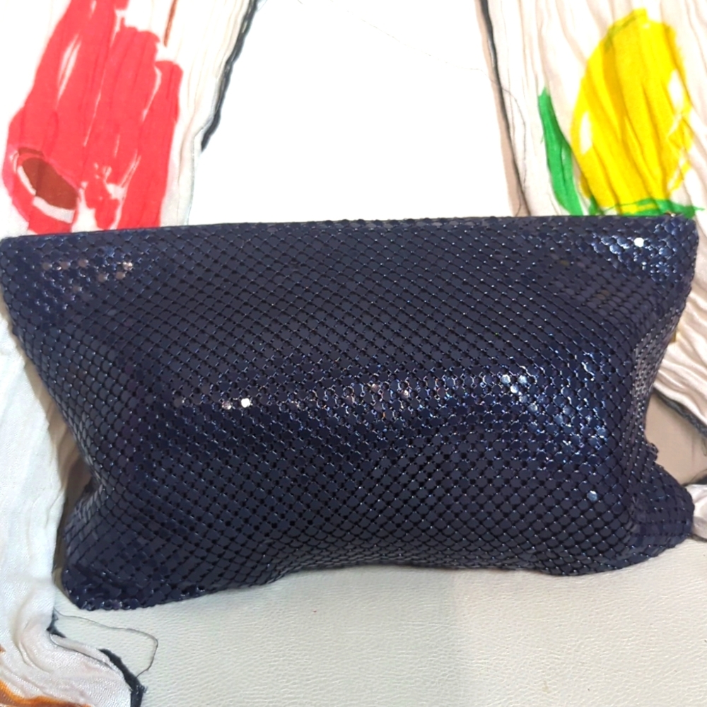 Whiting and Davis Navy Blue clutch